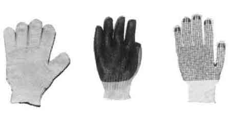 GLOVES WORKING COTTON RUBBER COATED PALM