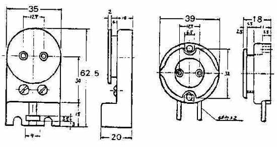 FL-LAMP HOLDER SUPPORT-TYPE, PHENOL RESIN 250V 1A 35MM-WIDE