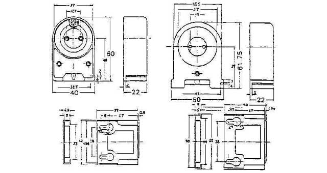 FL-LAMP HOLDER TURRET-TYPE, PHENOL RESIN 300V 1A 40MM-WIDE