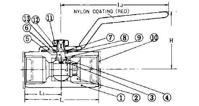 BALL VALVE STAINLESS STEEL, SCREWED-END PT1/2