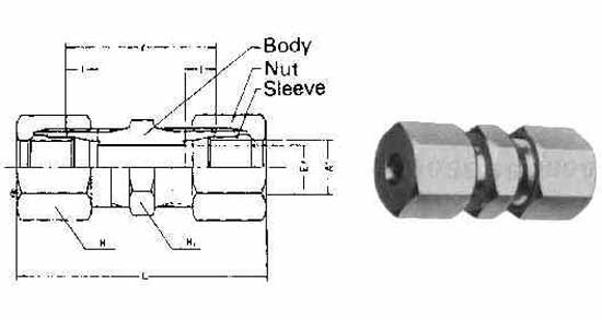 UNION FLARELESS BRASS, 4MMXPF1/8