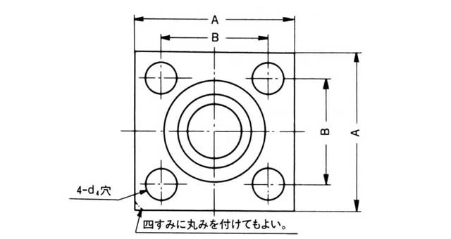 FLANGE SQUARE PIPE WELDING, HEX BOLT W/GROOVE SHA 25MM