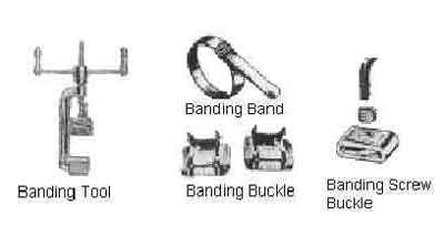 BANDING BUCKLE STAINLESS STEEL, 9.5MMX100PCS