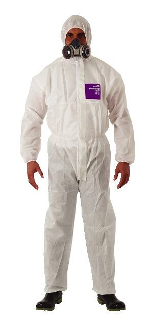 WORKWEAR PROTECTIVE SMS FABRIC, MICROGARD 1500 WHITE SIZE L