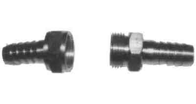 COUPLING AIR HOSE SCREW BRASS, 12MM HOSE END 1/4&quot; THREAD