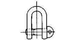 SHACKLE STRAIGHT EYE BOLT, UNGALV JIS-SC 18MM SWL 2.0TON