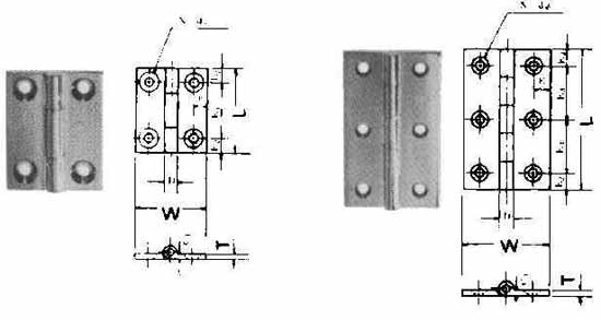 BUTT HINGE FOR CABINET, BRASS L51XW30MM