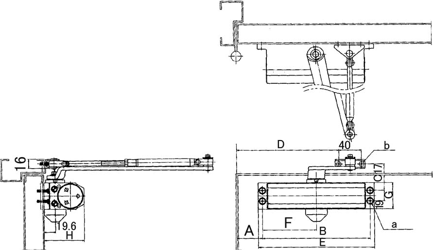 DOOR CLOSER STANDARD, MAXIMUM DOOR WEIGHT 45KGS