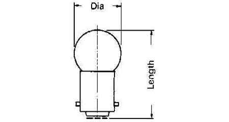 LAMP PILOT GLOBULAR CLEAR, BA-9S 24V 1W 11X23.5MM