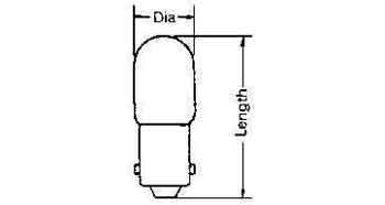 LAMP PILOT TUBULAR CLEAR BA15D, 24V 10W 20X48MM