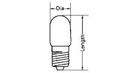 LAMP PILOT TUBULAR CLEAR E-10, 6.3V 0.15A 10X28MM