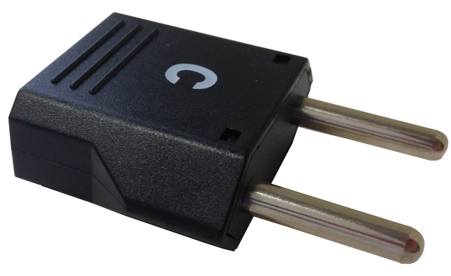 ADAPTOR 2-ROUND PIN (C) PLUG &amp;, 2 PIN (A/B/SE) RECEPTACLE