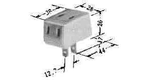 RECEPTACLE 2-FLAT PIN 3-WAY, WITH ONE WAY PLUG