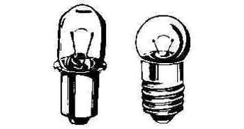 FLASHLIGHT BULB FLANGE BASE, 6V 0.55AMP