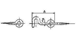 [696662] GATE HOOK &amp; EYE BRASS 38X3MM