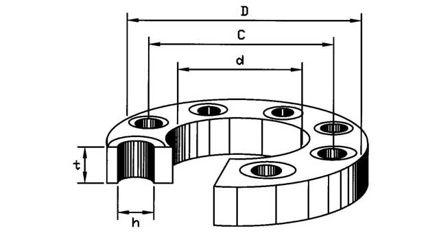 [735504] FLANGE CARBON STEEL SLIP-ON, DIN2573 PN6 25MM