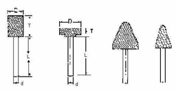 [3083] WHEEL MOUNTED SHAPE-A4, 32X32X40MM SHAFT DIAM 6MM