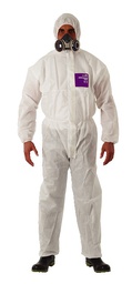 [312003] WORKWEAR PROTECTIVE SMS FABRIC, MICROGARD 1500 WHITE SIZE L