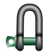 [730607] SHACKLE DEE W/SCREW PIN GALV, GREEN PIN G-4151 16MM 3.25TON