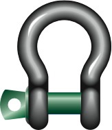 [730706] SHACKLE BOW W/SCREW PIN GALV, GREEN PIN G-4161 13MM 2TON