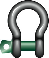 [730706] SHACKLE BOW W/SCREW PIN GALV, GREEN PIN G-4161 13MM 2TON