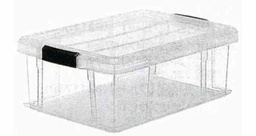 [150542] STORAGE CONTAINER PLASTIC CLEAR WITH COVER 50X40X26CM / 36 LTR PCE