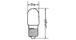 [790521] LAMP PILOT TUBULAR CLEAR E-12, 28V 0.11A 13X33MM